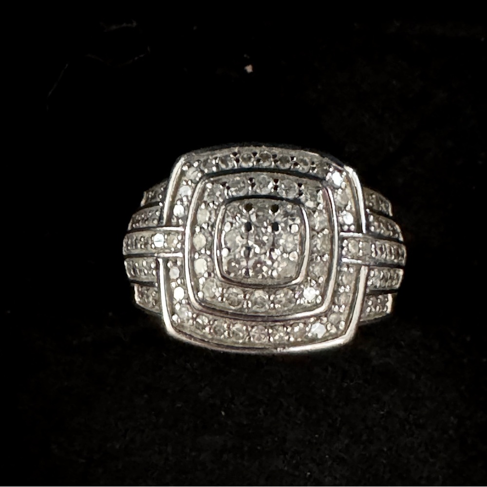 Diamond ring 1 carat sterling silver